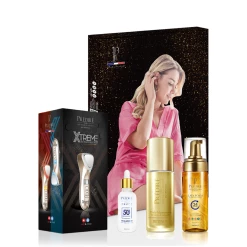 Outlet 🎁 Predire Paris Anti-Aging Hylauronic & Collagen Skin Routine w/ Skin Rejuvenation Device-Pink Robe 🔔